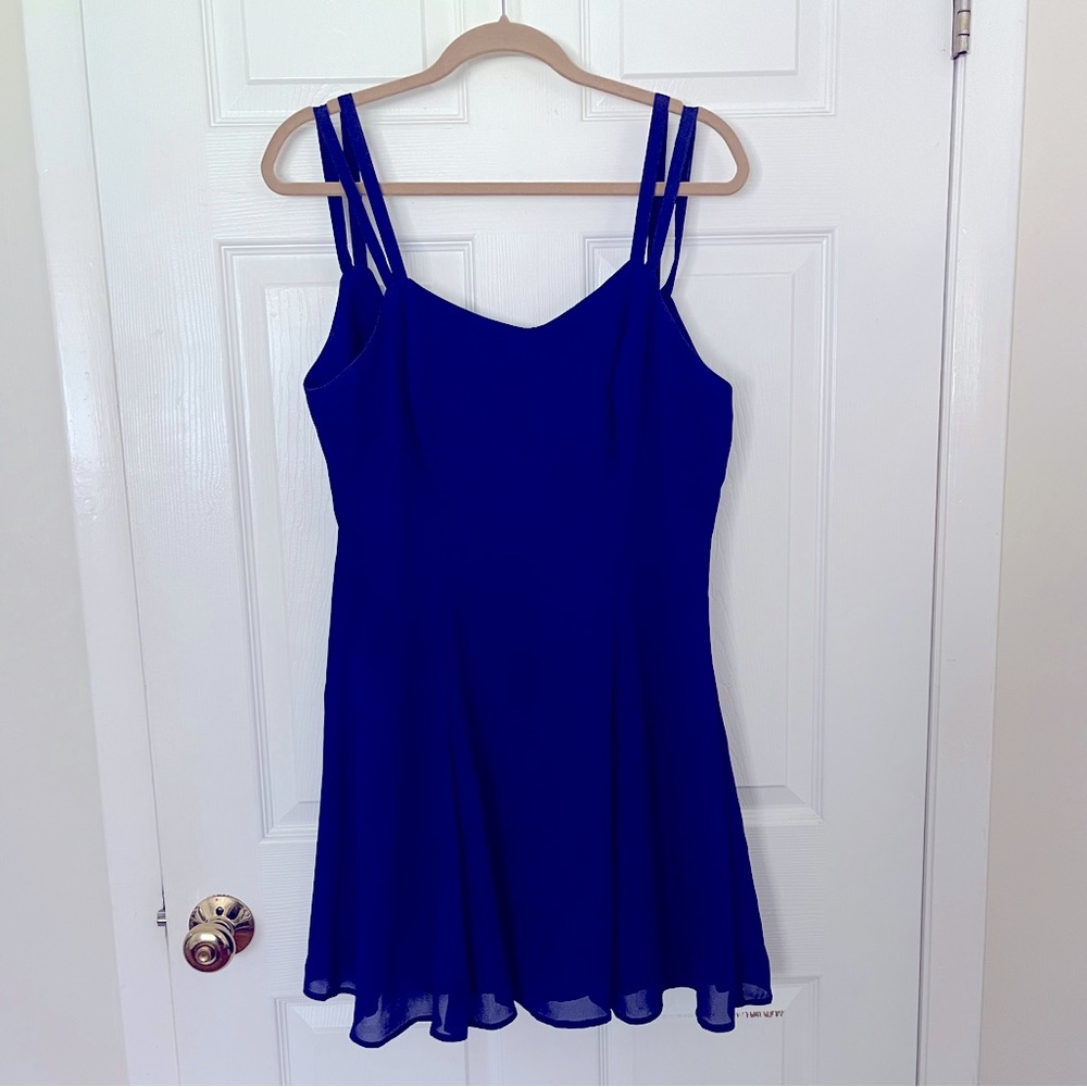 VINTAGE 90’s DAWN JOY SKATER DRESS, ROYAL BLUE, SIZE 11-12